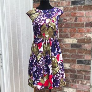 Donna Morgan | Floral Fit and Flare Dress | Size 6